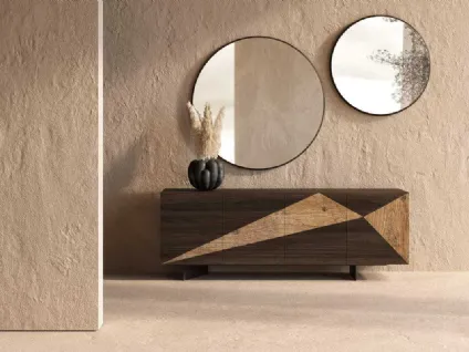 Madia in legno con inserto in legno secolare Slice di Nature Design