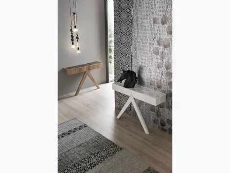 Mobile ingresso consolle Arrow con top in gres porcellanato e struttura in laminato di Target Point