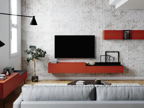 Parete Attrezzata Titolo 102 in laccato opaco di Artigianmobili