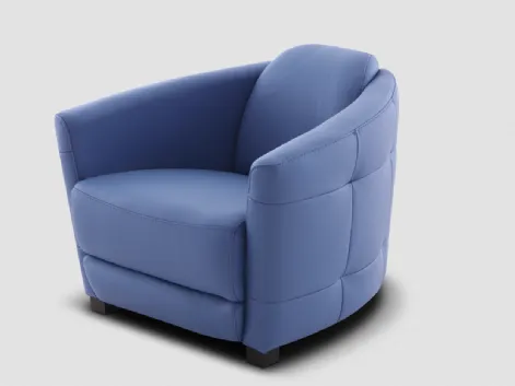 Poltroncina di design in pelle con trapuntatura esterna Oxa di Kermes divani