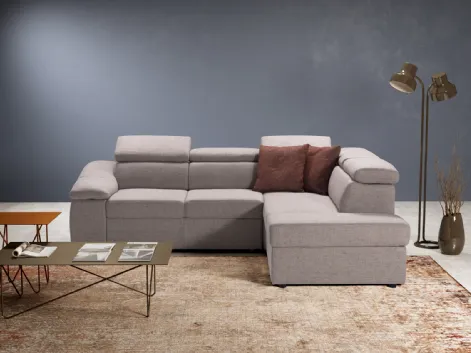 Divano letto angolare in tessuto con pratico contenitore Swing di Kermes divani