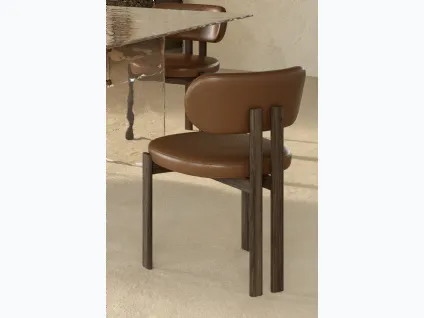 Sedia in pelle e struttura in legno Bay Wood di Nature Design