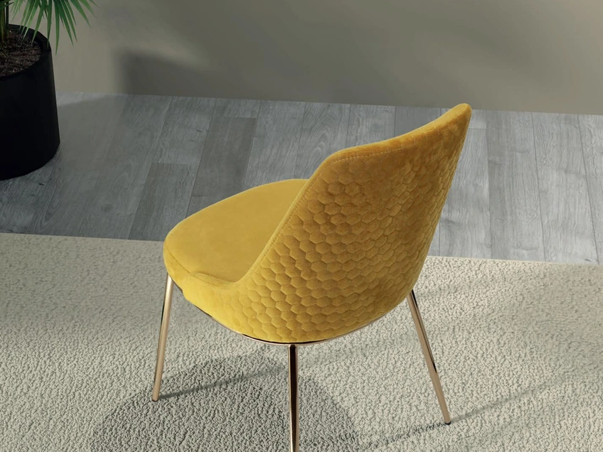 Sedia Grace in vellutino trapuntato di Abitare Interior