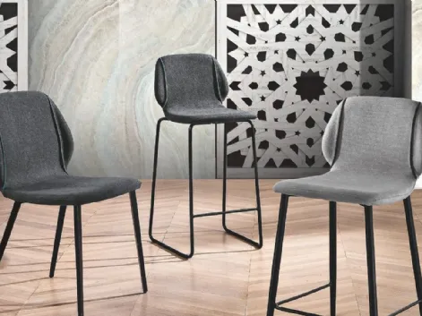 Sgabello Dandy Bordino in tessuto imbottito di MaxHome