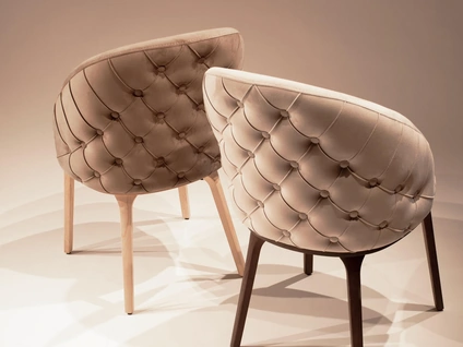 Sedia Praga in vellutino trapuntato di Abitare Interior