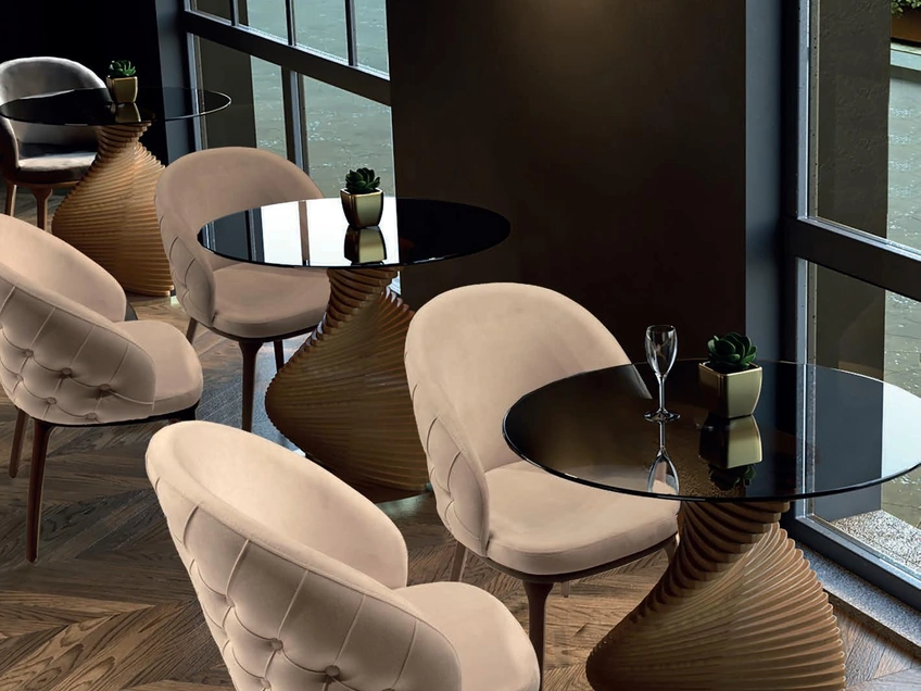 Sedia Praga in vellutino trapuntato di Abitare Interior