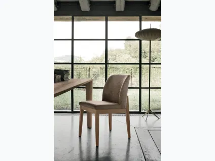Sedia Salisburgo con struttura in legno verniciato e seduta in morbido tessuto Soft Touch Vintage di Target Point
