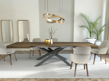 Tavolo Infinity in laminato Noce Canaletto di Abitare Interior