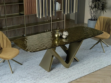 Tavolo Prime in vetro fuso di Abitare Interior