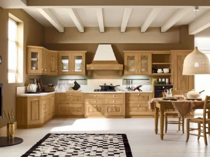 Cucina Classica angolare Carola 06 in Rovere Naturale di Arrex