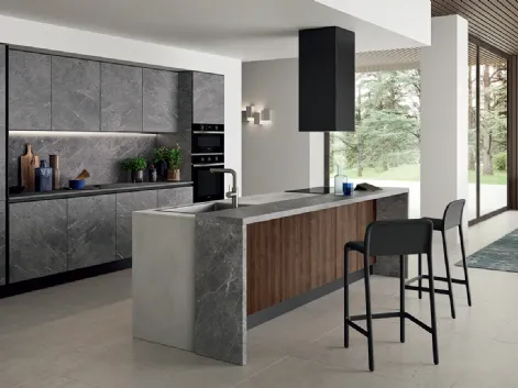 Cucina Moderna effetto marmo con isola Easy 003 di Ar-due