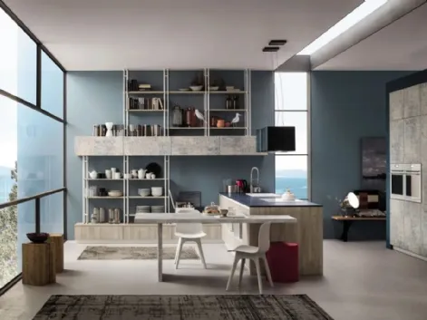 Cucina Moderna Lab-Old-Oak-Mandorla-e-Damasco Arrex