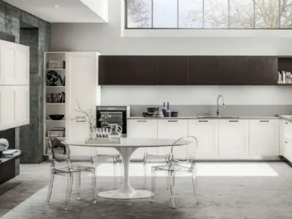 Cucina Moderna angolare Fiorella 02 in laminato bianco di Arrex