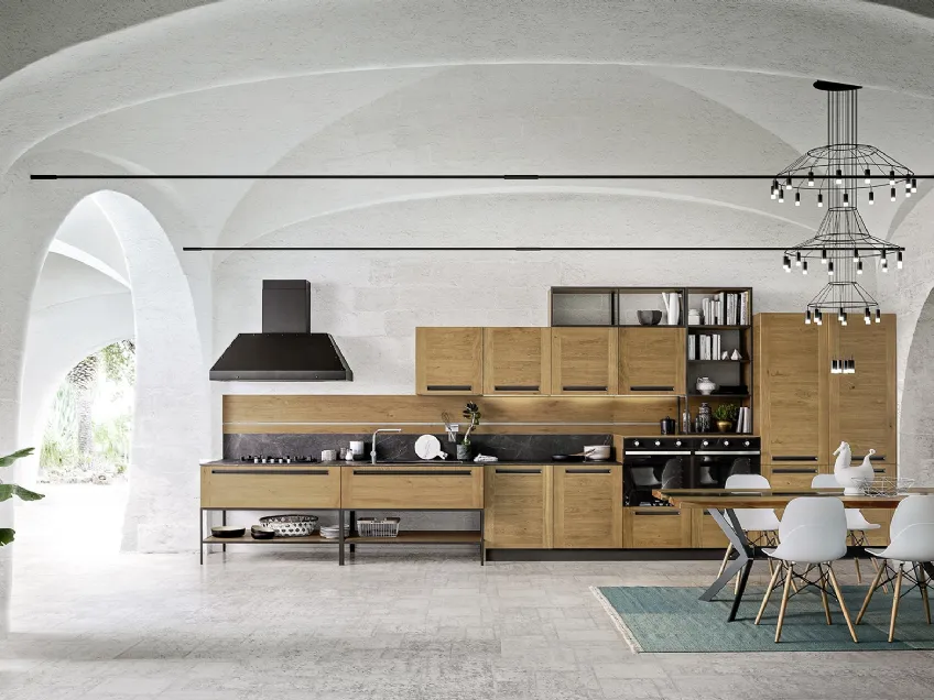 Cucina Moderna lineare Frame 005 in rovere di Ar-due