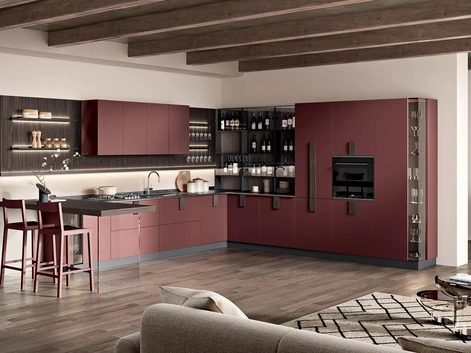 Cucina Moderna angolare con penisola Sky 02 di Spar