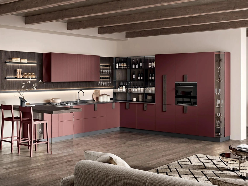 Cucina Moderna angolare con penisola Sky 02 di Spar