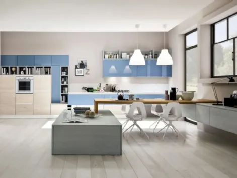 Cucina Zenzero Rovere Naturale e laccato Cielo di Arrex